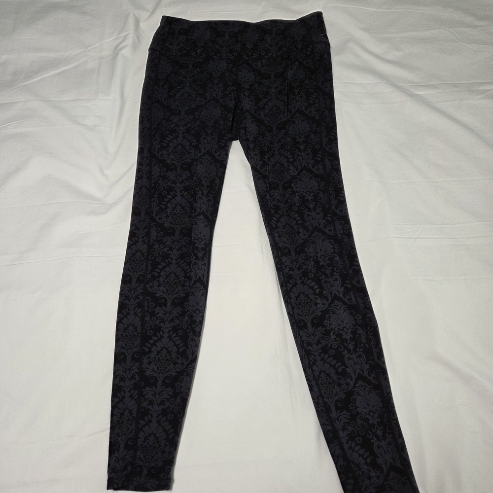 Athleta Black and Gray Patterned Leggings